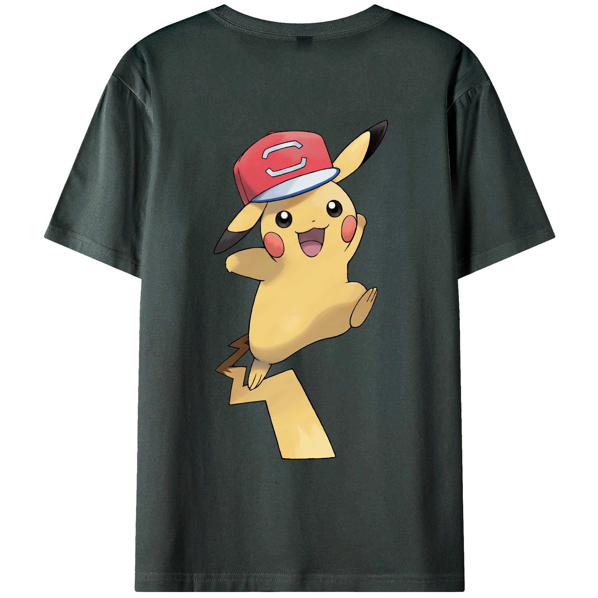 （画像用） ポケットモンスター Pokémon 綿100％ メンズ半袖Tシャツ（バックプリント） 通気性